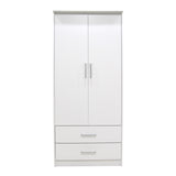 Dulap Olympus cu 2 usi si sertare, Alb, 81x57x183 cm - Alb