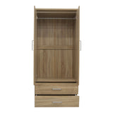 Dulap Olympus cu 2 usi si sertare, Alb, 81x57x183 cm - Stejar