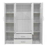 Dulap Olympus cu 4 usi si sertare, Alb, 159x57x183 cm - Alb