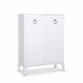 Pantofar Dulap Pantofi Adore Country, 2 usi Lake Alb, 5 rafturi, 80 x 108 x 34 cm