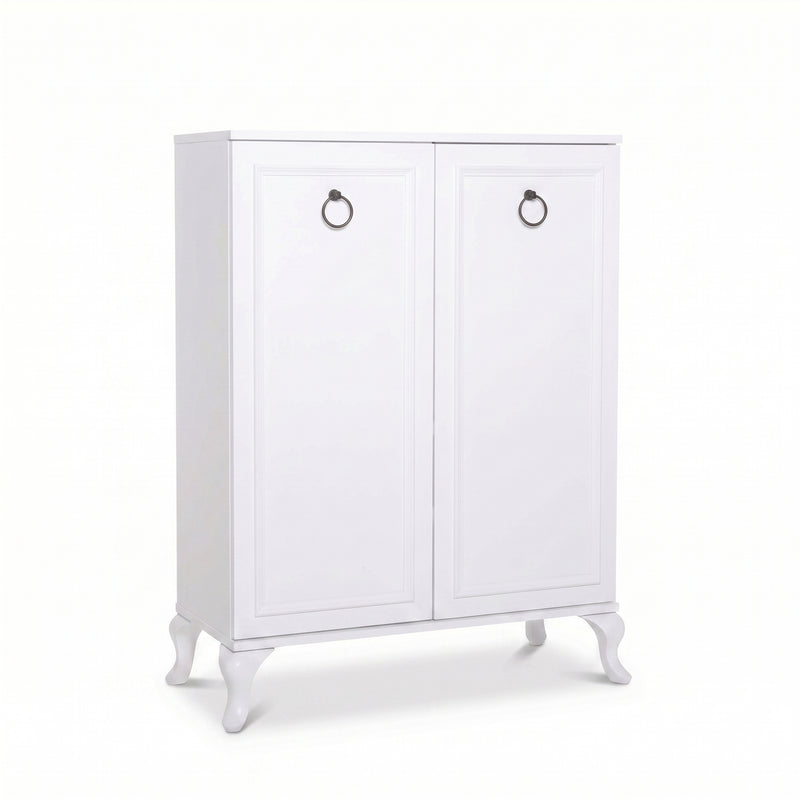 Pantofar Dulap Pantofi Adore Country, 2 usi Lake Alb, 5 rafturi, 80 x 108 x 34 cm