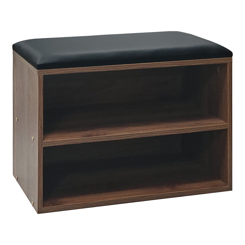 Dulap pantofi cu functie de taburet Kiana, Lemn, Nuc, 60x32x44 cm