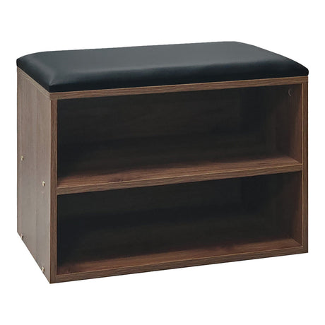 Dulap pantofi cu functie de taburet Kiana, Lemn, Nuc, 60x32x44 cm