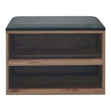 Dulap pantofi cu functie de taburet Kiana, Lemn, Nuc, 60x32x44 cm