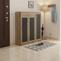 Pantofar Dulap pantofi cu spațiu pentru 30 perechi Sante, Lemn sonoma-antracit, 120x37x123 cm