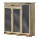 Dulap pantofi cu spațiu pentru 30 perechi Sante, Lemn, sonoma-antracit, 120x37x123 cm