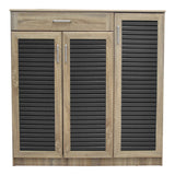 Dulap pantofi cu spațiu pentru 30 perechi Sante, Lemn, sonoma-antracit, 120x37x123 cm