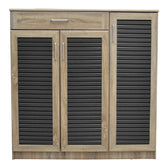 Dulap pantofi cu spațiu pentru 30 perechi Sante, Lemn, sonoma-antracit, 120x37x123 cm, perspectiva suplimentara