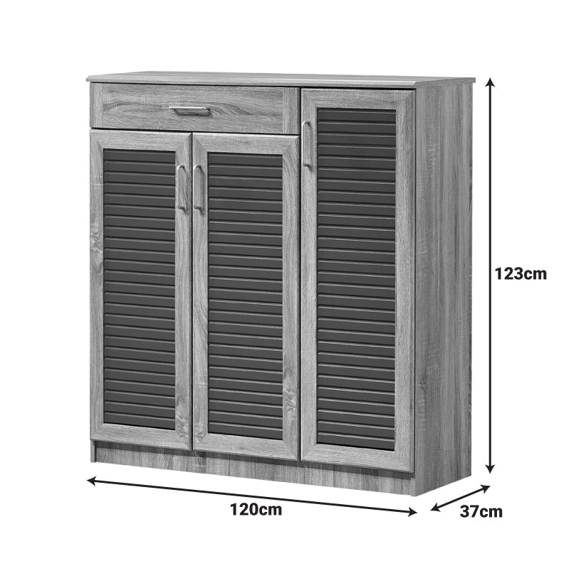 Dulap pantofi cu spațiu pentru 30 perechi Sante, Lemn, sonoma-antracit, 120x37x123 cm