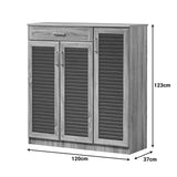 Dulap pantofi cu spațiu pentru 30 perechi Sante, Lemn, sonoma-antracit, 120x37x123 cm