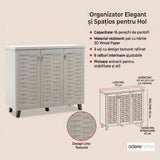 Dulap pantofi Mantam 16 perechi, 115x40x92 cm - Gri