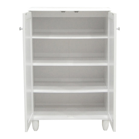 Dulap pantofi pentru 10 perechi, model Santo, Lemn, Alb, 60x34x91 cm