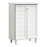 Dulap pantofi pentru 10 perechi, model Santo, Lemn, Alb, 60x34x91 cm