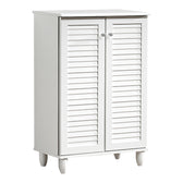 Dulap pantofi pentru 10 perechi, model Santo, Alb, Lemn, 60x34x91 cm, detaliu produs