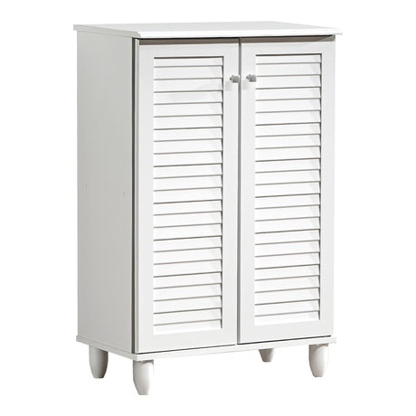 Dulap pantofi pentru 10 perechi, model Santo, Lemn, Alb, 60x34x91 cm