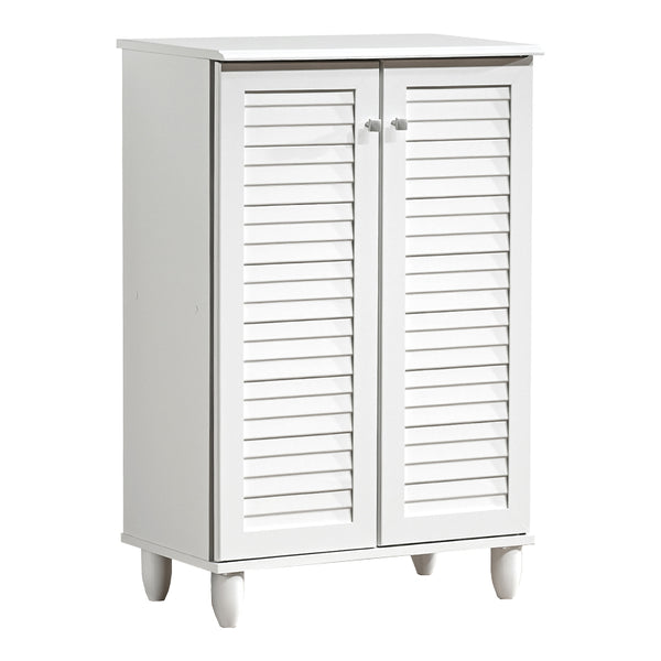 Dulap pantofi pentru 10 perechi, model Santo, Lemn, Alb, 60x34x91 cm