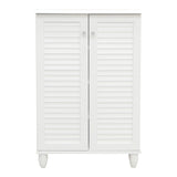 Dulap pantofi pentru 10 perechi, model Santo, Lemn, Alb, 60x34x91 cm
