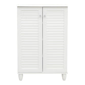 Dulap pantofi pentru 10 perechi, model Santo, Alb, Lemn, 60x34x91 cm, perspectiva suplimentara