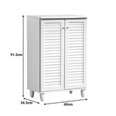 Dulap pantofi pentru 10 perechi, model Santo, Alb, Lemn, 60x34x91 cm, foto produs