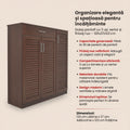 Dulap pantofi Sante 30 perechi, nuc, 120x37x123 cm, detaliu produs