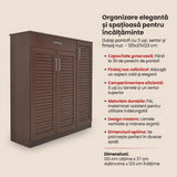 Dulap pantofi Sante 30 perechi, nuc, 120x37x123 cm