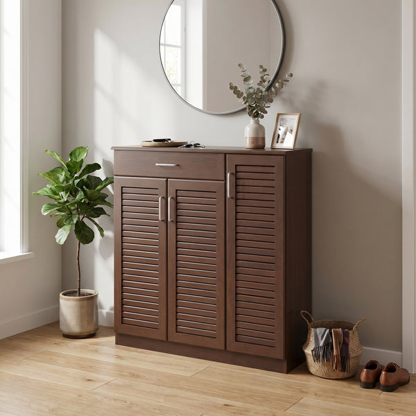 Dulap pantofi Sante 30 perechi, nuc, 120x37x123 cm