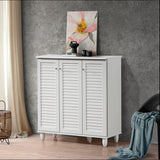Dulap pentru încaltaminte Santo pentru 16 perechi, Lemn, Alb, 89x34x91 cm