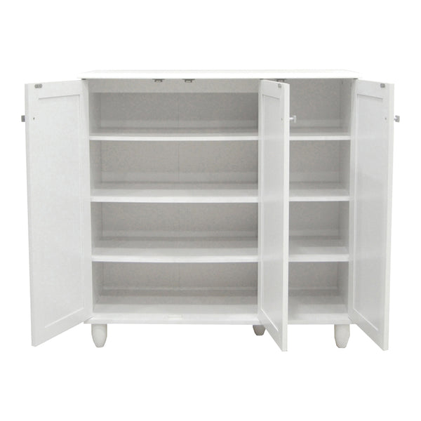 Dulap pentru încaltaminte Santo pentru 16 perechi, Lemn, Alb, 89x34x91 cm