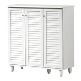 Dulap pentru încaltaminte Santo pentru 16 perechi, Lemn, Alb, 89x34x91 cm