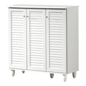 Dulap pentru încaltaminte Santo pentru 16 perechi, Alb, Lemn, 89x34x91 cm, detaliu produs