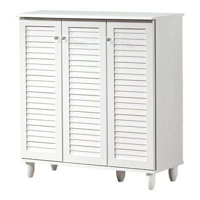Dulap pentru încaltaminte Santo pentru 16 perechi, Alb, Lemn, 89x34x91 cm, detaliu produs