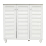 Dulap pentru încaltaminte Santo pentru 16 perechi, Lemn, Alb, 89x34x91 cm