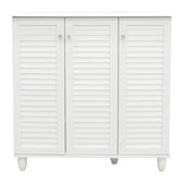 Dulap pentru încaltaminte Santo pentru 16 perechi, Alb, Lemn, 89x34x91 cm, perspectiva suplimentara