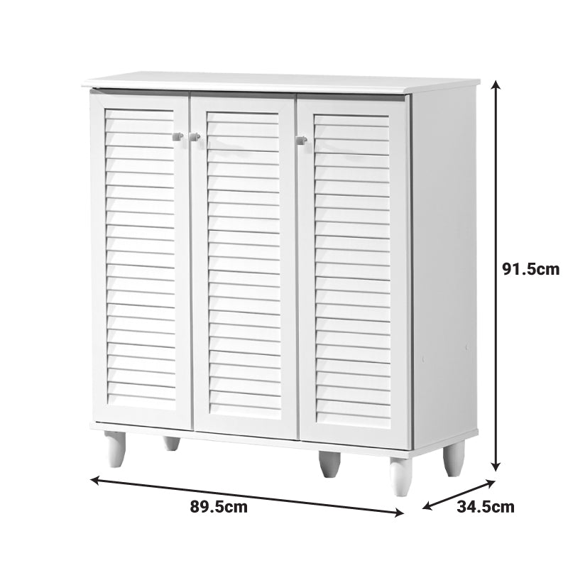 Dulap pentru încaltaminte Santo pentru 16 perechi, Lemn, Alb, 89x34x91 cm