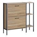 Pantofar Dulap pentru pantofi pentru 12 perechi Karleva, Stejar cu metal negru 88x24x87 cm
