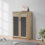 Dulap pentru pantofi Sante cu capacitate 20 perechi, Sonoma/Gri închis, 80x37x123 cm