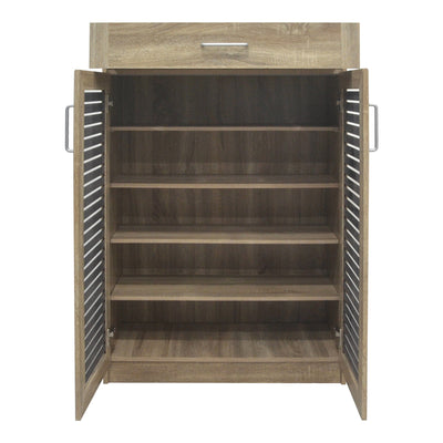 Dulap pentru pantofi Sante cu capacitate 20 perechi, Sonoma/Gri închis, 80x37x123 cm, imagine suplimentara