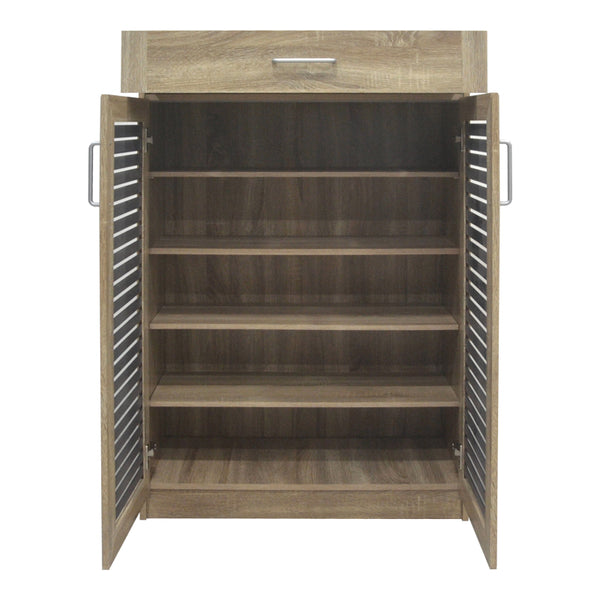 Dulap pentru pantofi Sante cu capacitate 20 perechi, Sonoma/Gri închis, 80x37x123 cm