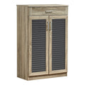 Dulap pentru pantofi Sante cu capacitate 20 perechi, Sonoma/Gri închis, 80x37x123 cm, detaliu produs
