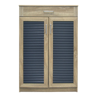 Dulap pentru pantofi Sante cu capacitate 20 perechi, Sonoma/Gri închis, 80x37x123 cm, perspectiva suplimentara