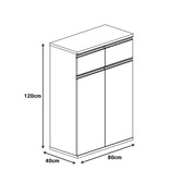 Dulap profesional pentru birou Oscar, Lemn cu nuante, nuc-antracit, 80x40x120 cm, imagine suplimentara