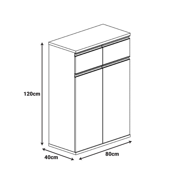 Dulap profesional pentru birou Oscar, Lemn cu nuante, nuc-antracit, 80x40x120 cm