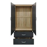 Dulap Athos cu 6 usi, sertare si loft, 240x42x240 cm - Sonoma-Antracit