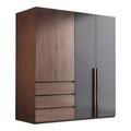 Dulap Sonlen cu 4 usi si 3 sertare, Nuc, 160x52x195 cm, perspectiva suplimentara