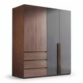 Dulap Sonlen cu 4 usi si 3 sertare, Nuc, 160x52x195cm