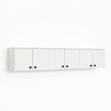 Dulap suspendat 6 usi Svensson, Alb - Nuc Alb, 180x44x38 cm - Alb