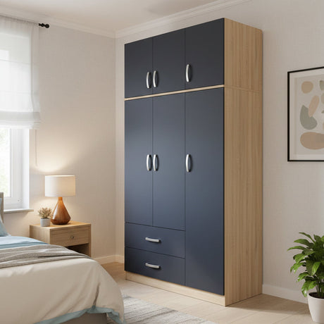 Dulap Athos cu 3 usi, 2 sertare si loft, 90x42x240 cm