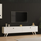 Dulap TV, alb elegant, 160x25x40 cm, imagine suplimentara