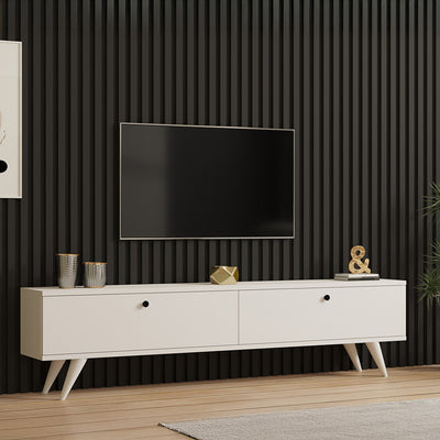 Dulap TV, alb elegant, 160x25x40 cm, imagine suplimentara