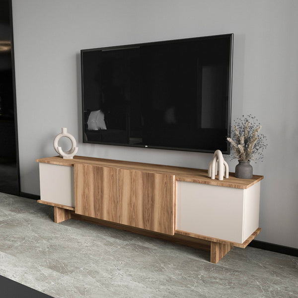 Dulap TV Aramos, crem nuc, 180x33x50 cm